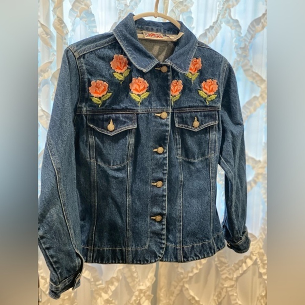 Gently Used Vintage 90s Bill Blass Jean Jacket Petite Small